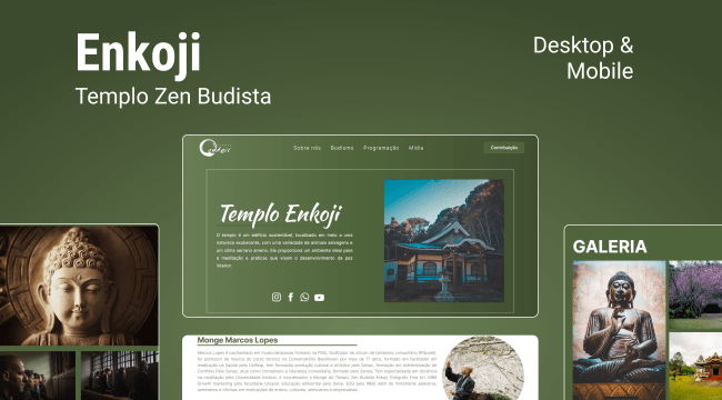 Imagem do website par ao templo enkoji