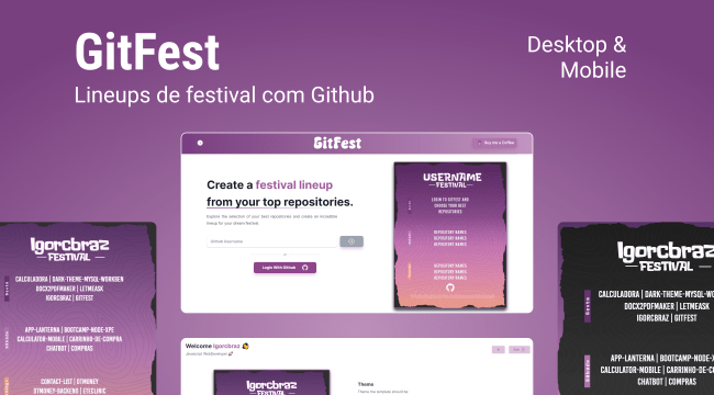 Início da plataforma Gitfest